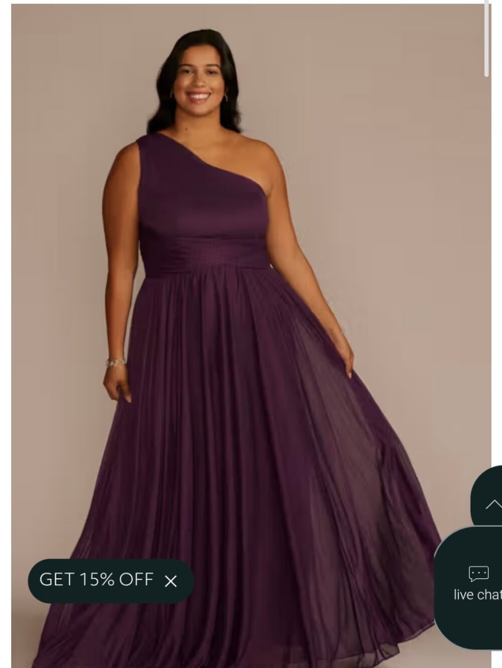 Plum One-Shoulder Ruched Formal Maxi Dress – Size 18 NWT